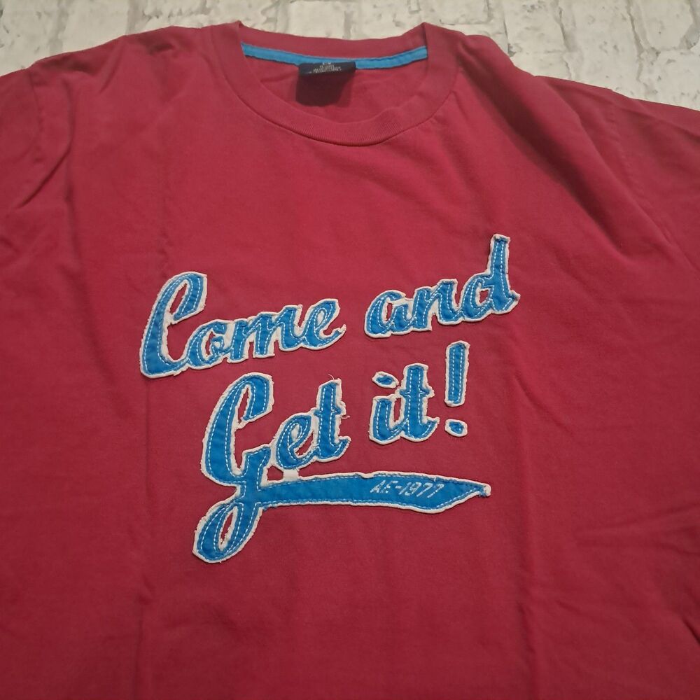 American Eagle Outfitters Men's Large T-shirt Red "Come and Get it" 2000s y2k